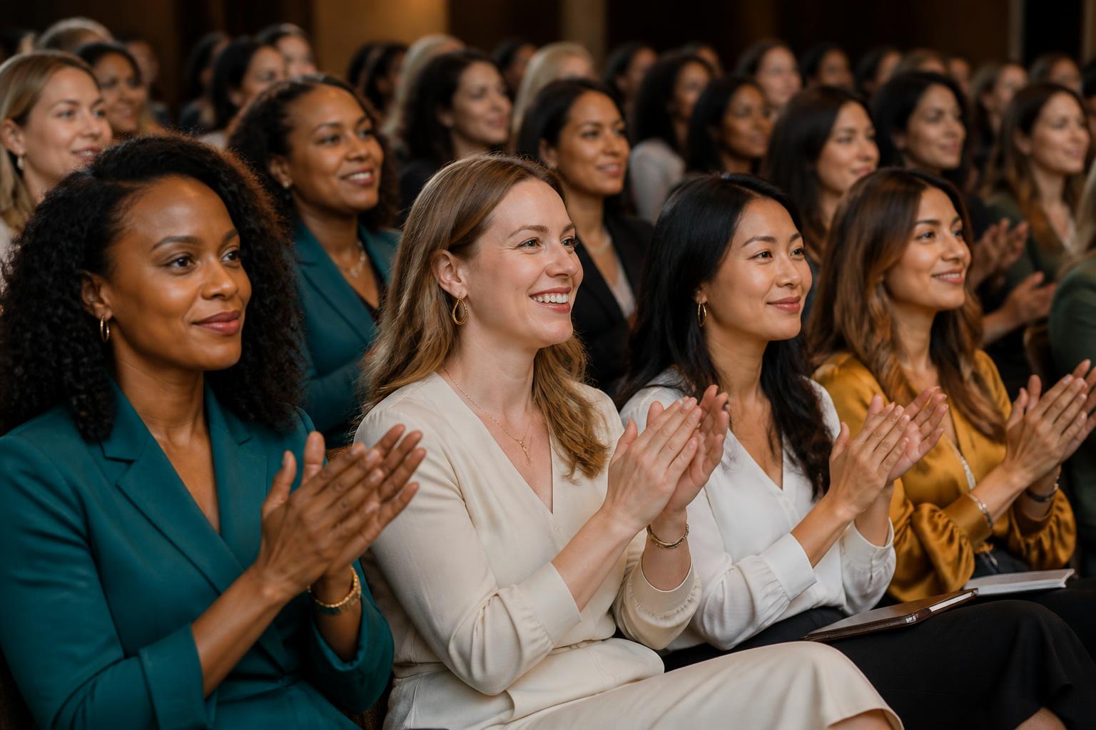 Diverse women gathered at a leadership conference
